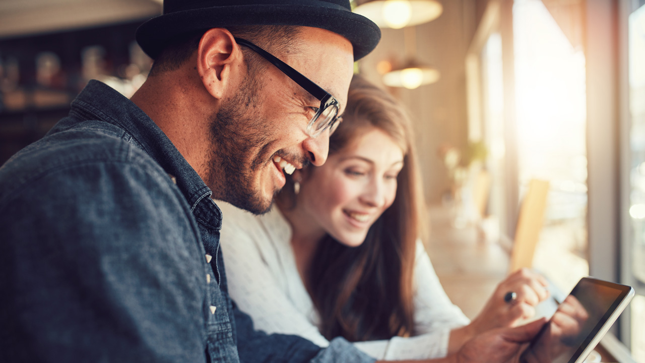 Couple reviewing lease options
